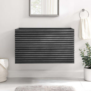 Modway Furniture Render 36" Wall-Mount Bathroom Vanity Cabinet - Stylish Mid-Century Modern Design for Any Space Charcoal EEI-4339-CHA