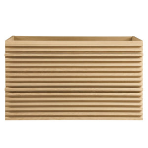 Modway Furniture Render 36" Wall-Mount Bathroom Vanity Cabinet - Stylish Mid-Century Modern Design for Any Space Oak EEI-4339-OAK