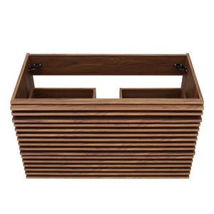 Modway Furniture Render 36" Wall-Mount Bathroom Vanity Cabinet - Stylish Mid-Century Modern Design for Any Space Walnut EEI-4339-WAL