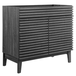 Modway Furniture Render 36" Bathroom Vanity Cabinet - Mid-Century Modern Design with Ample Storage & Style Charcoal EEI-4340-CHA