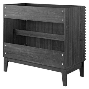 Modway Furniture Render 36" Bathroom Vanity Cabinet - Mid-Century Modern Design with Ample Storage & Style Charcoal EEI-4340-CHA