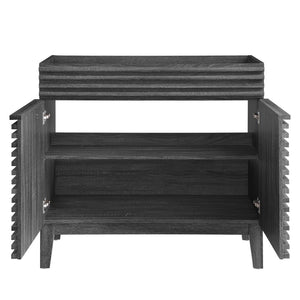 Modway Furniture Render 36" Bathroom Vanity Cabinet - Mid-Century Modern Design with Ample Storage & Style Charcoal EEI-4340-CHA