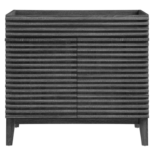 Modway Furniture Render 36" Bathroom Vanity Cabinet - Mid-Century Modern Design with Ample Storage & Style Charcoal EEI-4340-CHA