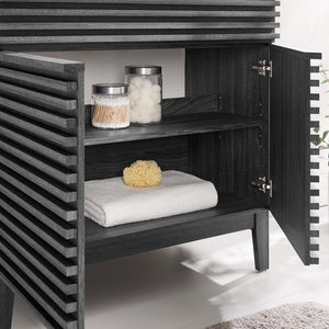 Modway Furniture Render 36" Bathroom Vanity Cabinet - Mid-Century Modern Design with Ample Storage & Style Charcoal EEI-4340-CHA