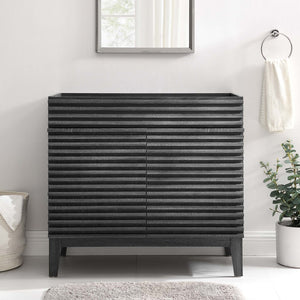 Modway Furniture Render 36" Bathroom Vanity Cabinet - Mid-Century Modern Design with Ample Storage & Style Charcoal EEI-4340-CHA