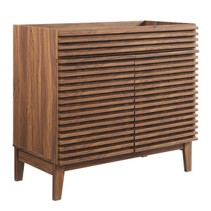 Modway Furniture Render 36" Bathroom Vanity Cabinet - Mid-Century Modern Design with Ample Storage & Style Walnut EEI-4340-WAL