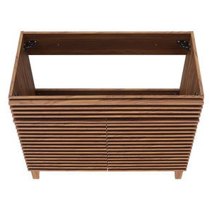 Modway Furniture Render 36" Bathroom Vanity Cabinet - Mid-Century Modern Design with Ample Storage & Style Walnut EEI-4340-WAL