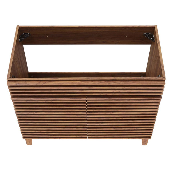 Modway Furniture Render 36" Bathroom Vanity Cabinet - Mid-Century Modern Design with Ample Storage & Style Walnut EEI-4340-WAL