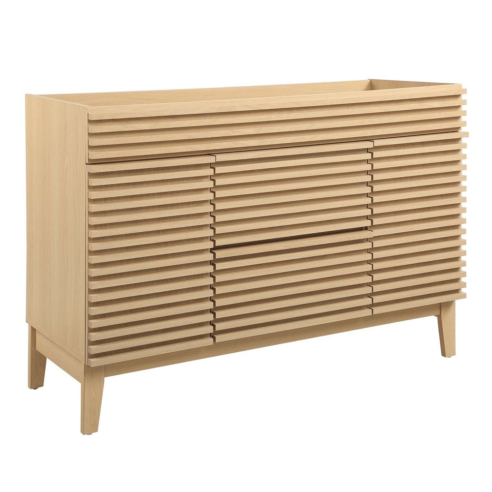 Modway Furniture Render 48" Single Sink Bathroom Vanity Cabinet - Stylish Mid-Century Modern Design with Ample Storage Oak EEI-4341-OAK