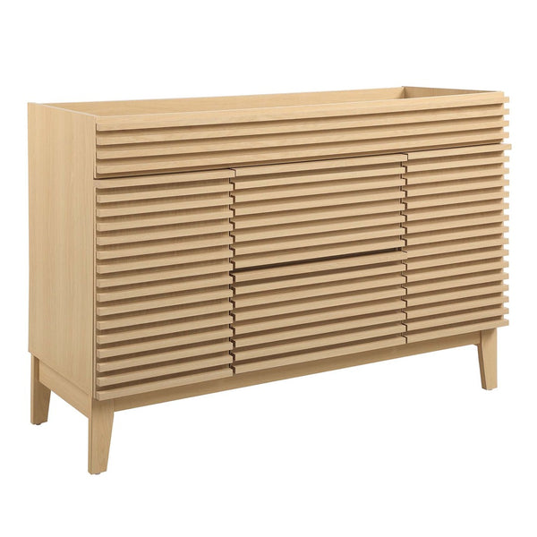 Modway Furniture Render 48" Single Sink Bathroom Vanity Cabinet - Stylish Mid-Century Modern Design with Ample Storage Oak EEI-4341-OAK