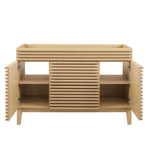 Modway Furniture Render 48" Single Sink Bathroom Vanity Cabinet - Stylish Mid-Century Modern Design with Ample Storage Oak EEI-4341-OAK