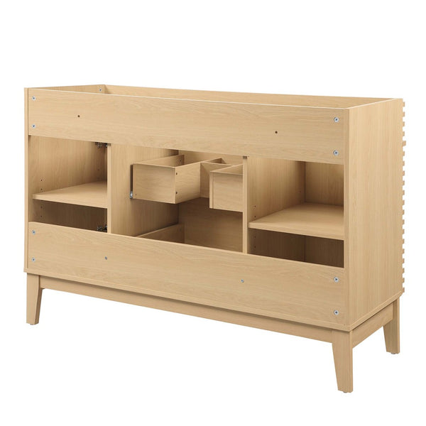 Modway Furniture Render 48" Single Sink Bathroom Vanity Cabinet - Stylish Mid-Century Modern Design with Ample Storage Oak EEI-4341-OAK