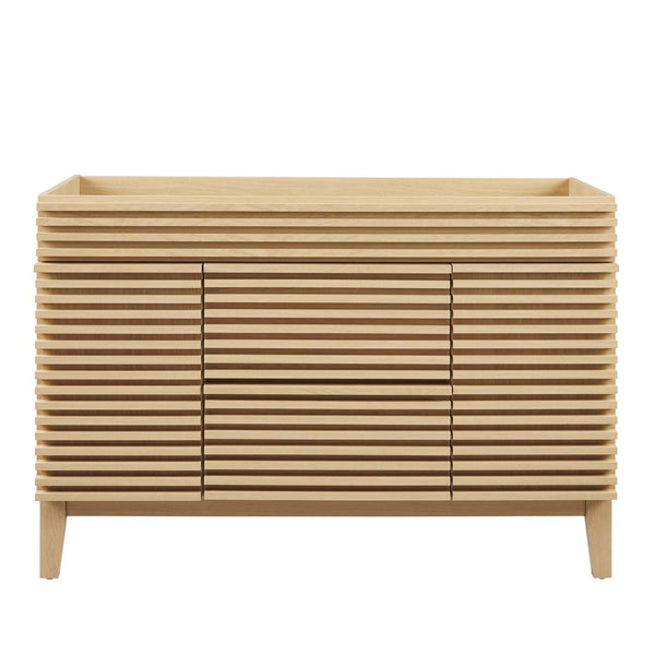 Modway Furniture Render 48" Single Sink Bathroom Vanity Cabinet - Stylish Mid-Century Modern Design with Ample Storage Oak EEI-4341-OAK