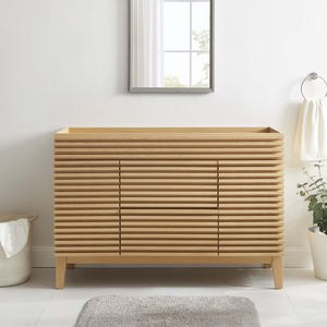 Modway Furniture Render 48" Single Sink Bathroom Vanity Cabinet - Stylish Mid-Century Modern Design with Ample Storage Oak EEI-4341-OAK
