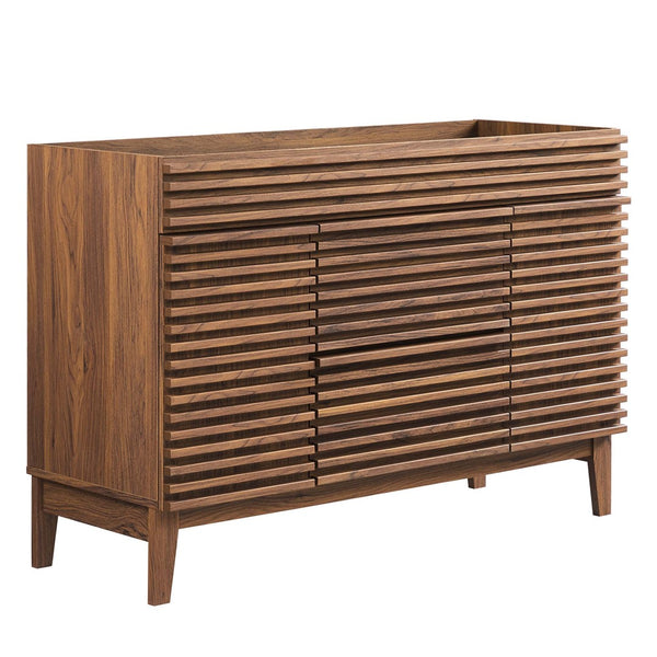 Modway Furniture Render 48" Single Sink Bathroom Vanity Cabinet - Stylish Mid-Century Modern Design with Ample Storage Walnut EEI-4341-WAL