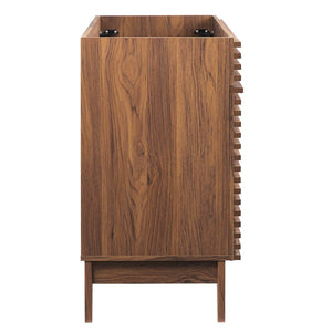 Modway Furniture Render 48" Single Sink Bathroom Vanity Cabinet - Stylish Mid-Century Modern Design with Ample Storage Walnut EEI-4341-WAL