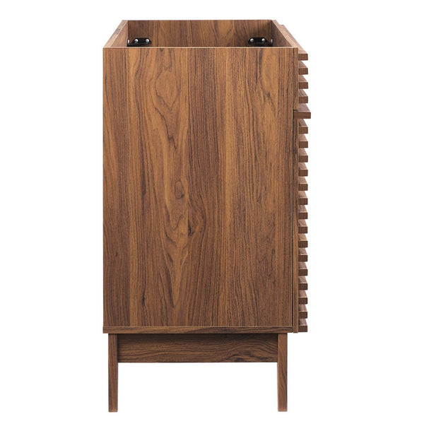 Modway Furniture Render 48" Single Sink Bathroom Vanity Cabinet - Stylish Mid-Century Modern Design with Ample Storage Walnut EEI-4341-WAL