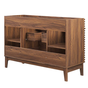 Modway Furniture Render 48" Single Sink Bathroom Vanity Cabinet - Stylish Mid-Century Modern Design with Ample Storage Walnut EEI-4341-WAL