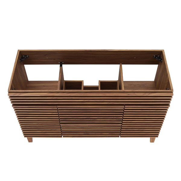 Modway Furniture Render 48" Single Sink Bathroom Vanity Cabinet - Stylish Mid-Century Modern Design with Ample Storage Walnut EEI-4341-WAL