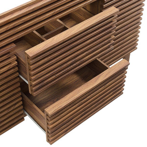 Modway Furniture Render 48" Single Sink Bathroom Vanity Cabinet - Stylish Mid-Century Modern Design with Ample Storage Walnut EEI-4341-WAL