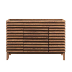 Modway Furniture Render 48" Single Sink Bathroom Vanity Cabinet - Stylish Mid-Century Modern Design with Ample Storage Walnut EEI-4341-WAL