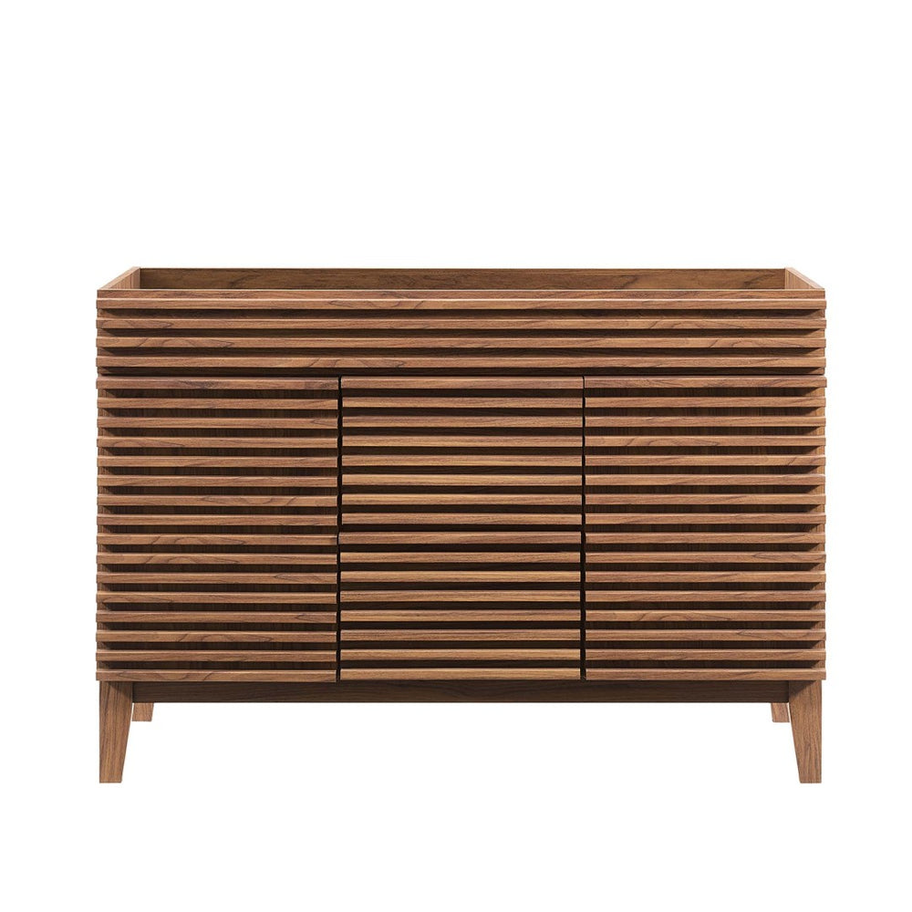 Modway Furniture Render 48" Double Sink Bathroom Vanity Cabinet - Mid-Century Walnut Design with Ample Storage Space EEI-4342-WAL