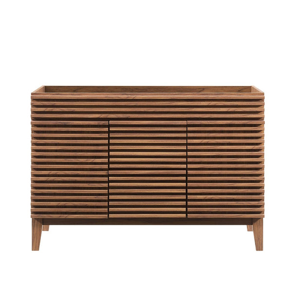 Modway Furniture Render 48" Double Sink Bathroom Vanity Cabinet - Mid-Century Walnut Design with Ample Storage Space EEI-4342-WAL