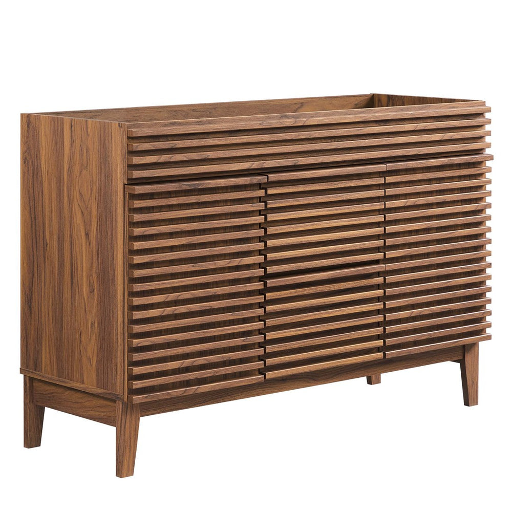 Modway Furniture Render 48" Double Sink Bathroom Vanity Cabinet - Mid-Century Walnut Design with Ample Storage Space EEI-4342-WAL