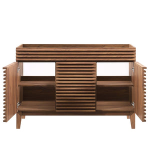 Modway Furniture Render 48" Double Sink Bathroom Vanity Cabinet - Mid-Century Walnut Design with Ample Storage Space EEI-4342-WAL