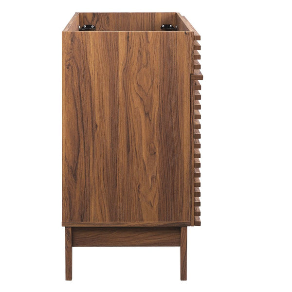 Modway Furniture Render 48" Double Sink Bathroom Vanity Cabinet - Mid-Century Walnut Design with Ample Storage Space EEI-4342-WAL