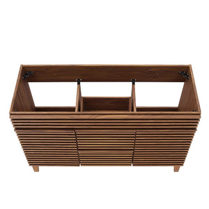 Modway Furniture Render 48" Double Sink Bathroom Vanity Cabinet - Mid-Century Walnut Design with Ample Storage Space EEI-4342-WAL