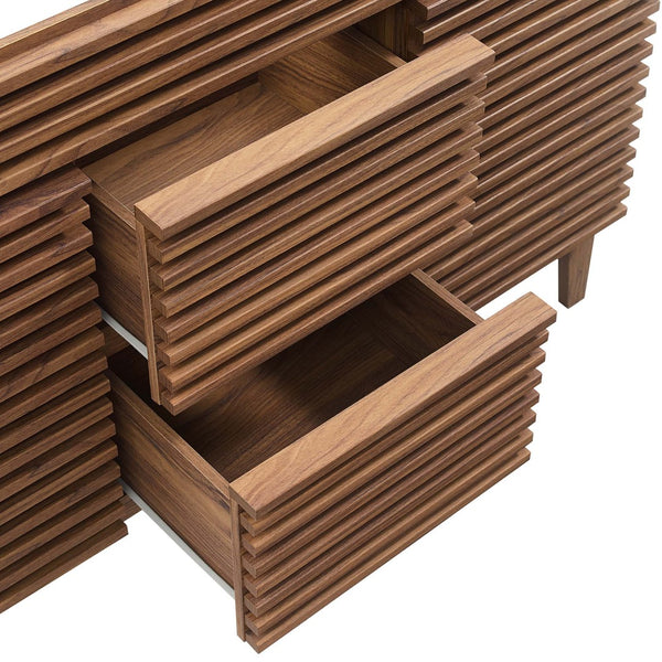 Modway Furniture Render 48" Double Sink Bathroom Vanity Cabinet - Mid-Century Walnut Design with Ample Storage Space EEI-4342-WAL