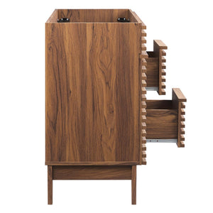 Modway Furniture Render 48" Double Sink Bathroom Vanity Cabinet - Mid-Century Walnut Design with Ample Storage Space EEI-4342-WAL