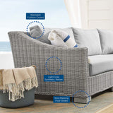 Modway Furniture Conway Sunbrella® Outdoor Patio Wicker Rattan 4-Piece Furniture Set EEI-4355-LGR-GRY
