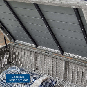 Modway Furniture Conway 4-Piece Sunbrella® Outdoor Patio Wicker Rattan Furniture Set - Stylish, Durable, Comfortable Seating Light Gray Gray EEI-4359-LGR-GRY