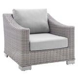 Modway Furniture Conway Sunbrella® Outdoor Patio Wicker Rattan 4-Piece Furniture Set EEI-4359-LGR-GRY