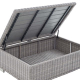 Modway Furniture Conway Sunbrella® Outdoor Patio Wicker Rattan 4-Piece Furniture Set EEI-4359-LGR-NAV