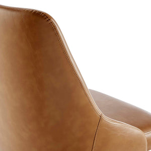 Modway Furniture Designate Swivel Vegan Leather Office Chair - Ergonomic Comfort, Stylish Black Tan Design, Adjustable EEI-4372-BLK-TAN