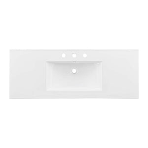 Modway Furniture Cayman 48" Single Basin Ceramic Bathroom Sink - Modern Design with Integrated Countertop & Flexibility EEI-4375-WHI