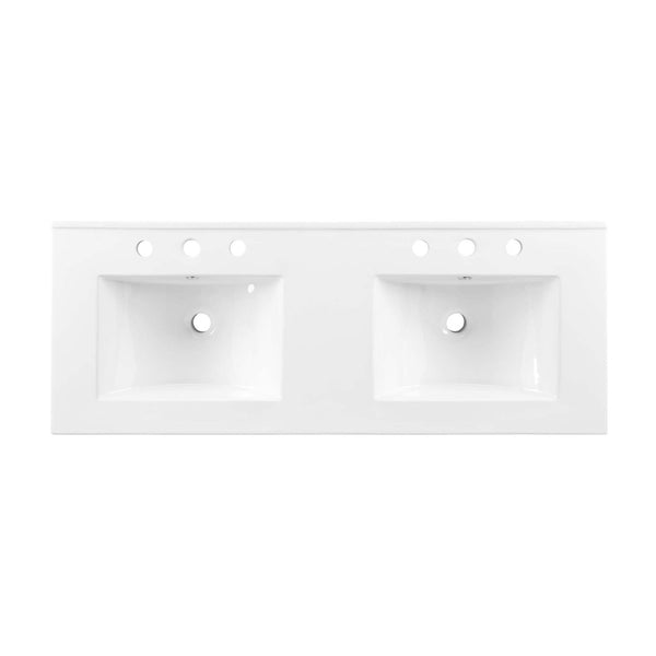Modway Furniture Cayman 48" Double Basin Bathroom Sink – Modern Design with Integrated Countertop for Effortless Style EEI-4376-WHI
