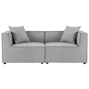 Modway Furniture Saybrook 2-Piece Outdoor Patio Loveseat Sofa - Comfort & Style with Weather-Resistant Upholstery Gray EEI-4377-GRY