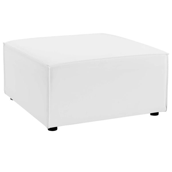 Modway Furniture Saybrook Outdoor Patio Loveseat and Ottoman Set - Modern All-Weather Comfort for Stylish Relaxation White EEI-4378-WHI