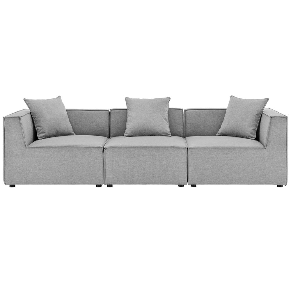Modway Furniture Saybrook 3-Piece Outdoor Patio Sectional Sofa – Stylish, Durable, and Comfortable for Any Space Gray EEI-4379-GRY