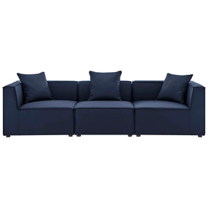 Modway Furniture Saybrook 3-Piece Outdoor Patio Sectional Sofa – Stylish, Durable, and Comfortable for Any Space Navy EEI-4379-NAV