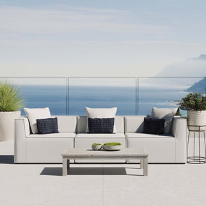 Modway Furniture Saybrook 3-Piece Outdoor Patio Sectional Sofa – Stylish, Durable, and Comfortable for Any Space White EEI-4379-WHI
