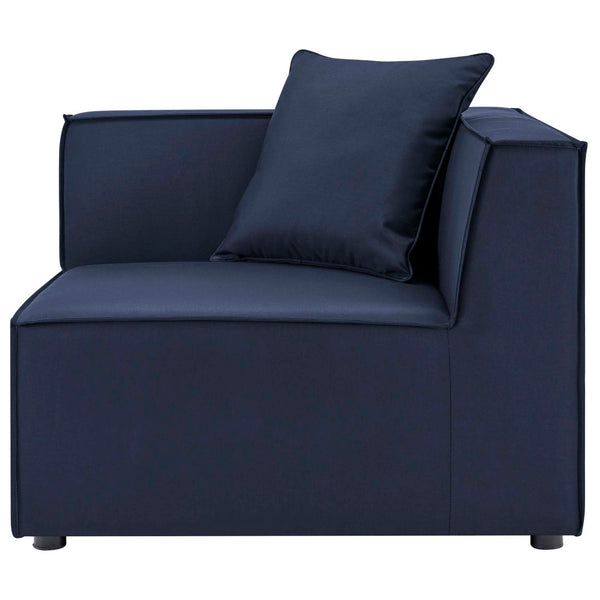 Modway Furniture Saybrook 4-Piece Outdoor Sectional Sofa Set - Stylish, Durable, and Comfortable for All-Weather Enjoyment Navy EEI-4381-NAV