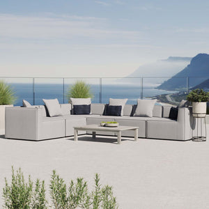 Modway Furniture Saybrook 6-Piece Outdoor Sectional Sofa Set for Relaxing Lounging and Stylish Patio Comfort Gray EEI-4385-GRY