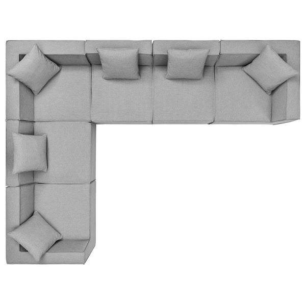 Modway Furniture Saybrook 6-Piece Outdoor Sectional Sofa Set for Relaxing Lounging and Stylish Patio Comfort Gray EEI-4385-GRY