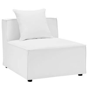 Modway Furniture Saybrook 6-Piece Outdoor Sectional Sofa Set for Relaxing Lounging and Stylish Patio Comfort White EEI-4385-WHI