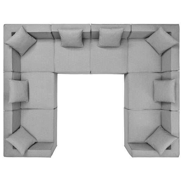 Modway Furniture Saybrook 8-Piece Modular Outdoor Patio Sectional Sofa - All-Weather Comfort & Stylish Design Gray EEI-4388-GRY